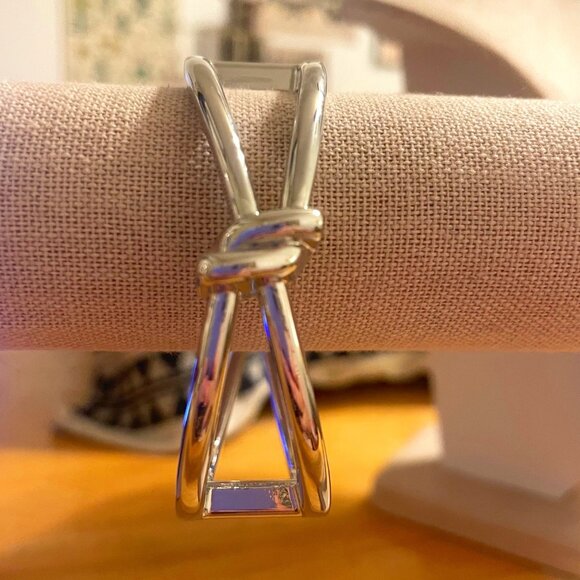 Banana Republic Silver Knot Hinge Bangle Bracelet - Picture 2 of 3